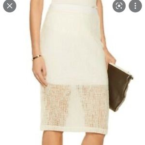 ALEXANDER WANG NWT CREAM WOOL BLEND STRETCH KNIT PENCIL SKIRT SIZE SMALL